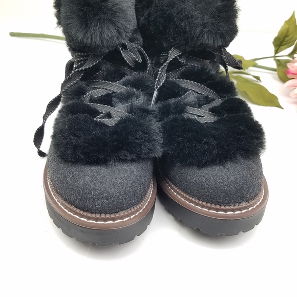 Shoes Charcoal Gray Winter Boots With Faux Fur Size 9 Poshmark
